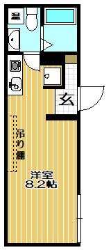 COCOFLAT戸越銀座(ワンルーム/2階)の間取り写真