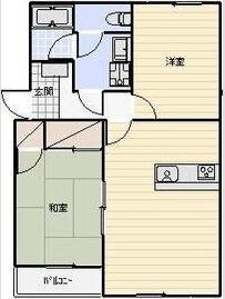 フェニックス(2LDK/2階)の間取り写真
