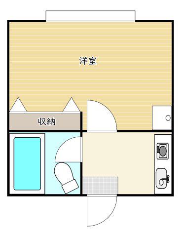 オルキデーア(1SK/1階)の間取り写真