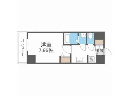 ラヴィータ難波元町(1K/3階)の間取り写真