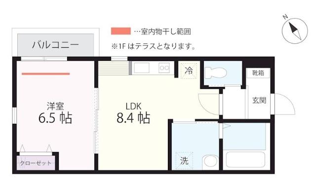 QUIET CRAB HOUSE TOGETHER 上大岡(1LDK/3階)の間取り写真
