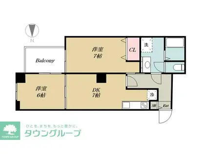 シティプラザ新宿(2DK/8階)の間取り写真