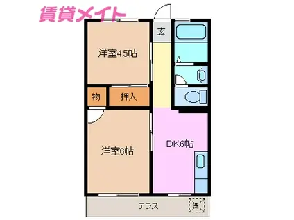 野呂食品ビル(2DK/1階)の間取り写真