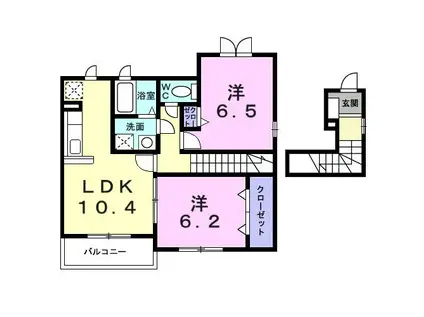 レインボーヒルズII(2LDK/2階)の間取り写真