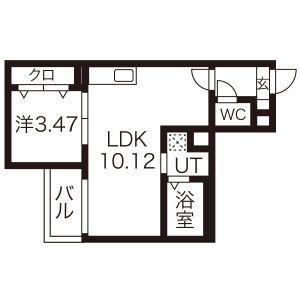 JACK INOMORI I(1LDK/2階)の間取り写真