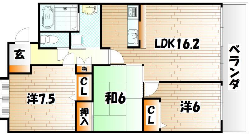 ルピナス守恒(3LDK/4階)の間取り写真
