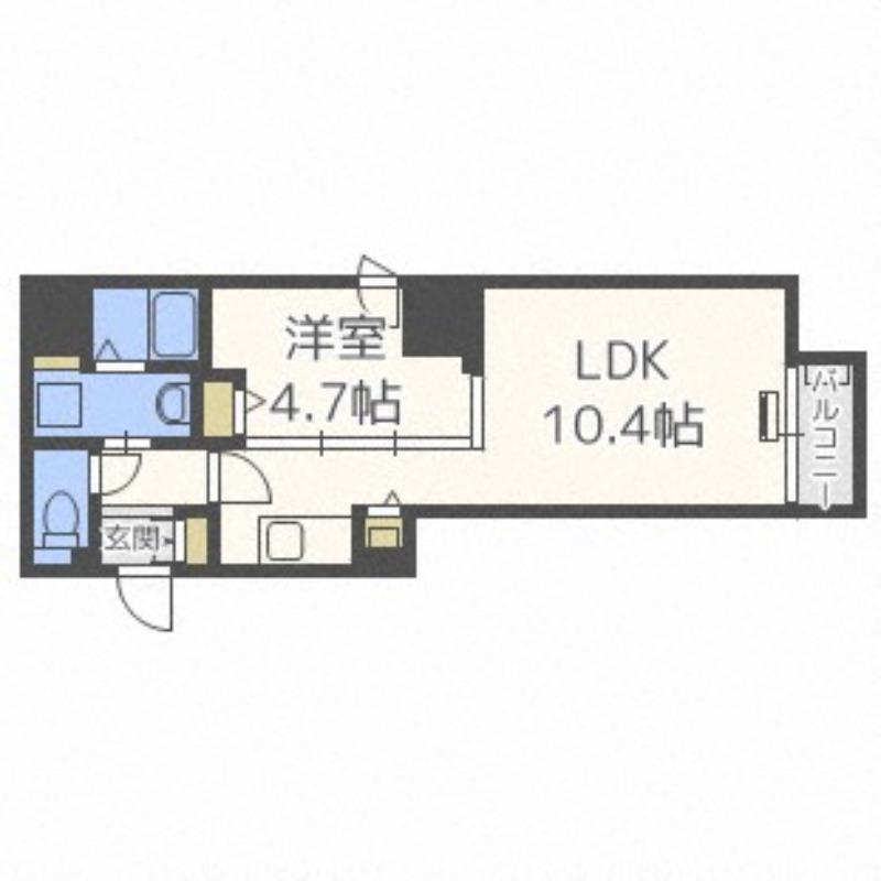 ビッグタワー大通公園(1LDK/6階)の間取り写真