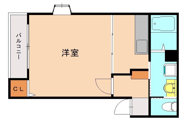 愛宕南2丁目アパート(1K/2階)の間取り写真