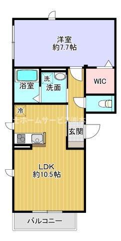コンフォート住吉(1LDK/3階)の間取り写真