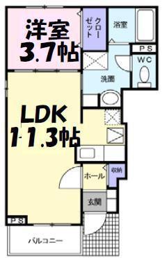 レイクタウンⅢ(1LDK/1階)の間取り写真
