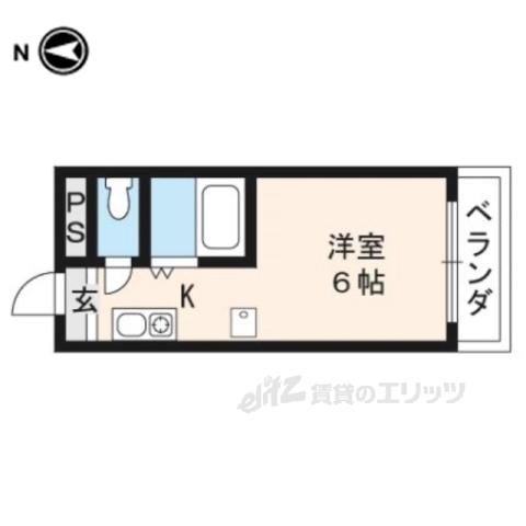 シャローム醍醐(1K/3階)の間取り写真