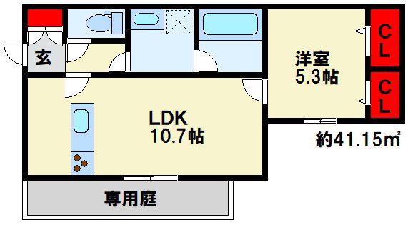 ＪＲ日豊本線 城野駅(ＪＲ) 徒歩14分 3階建 新築(1LDK/1階)の間取り写真
