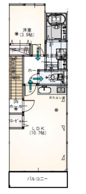 ピッコロA棟(1LDK/2階)の間取り写真