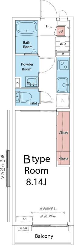 リブリ・三軒茶屋(1K/3階)の間取り写真