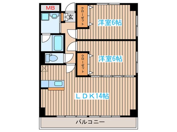 サークル10ビル(2LDK/3階)の間取り写真