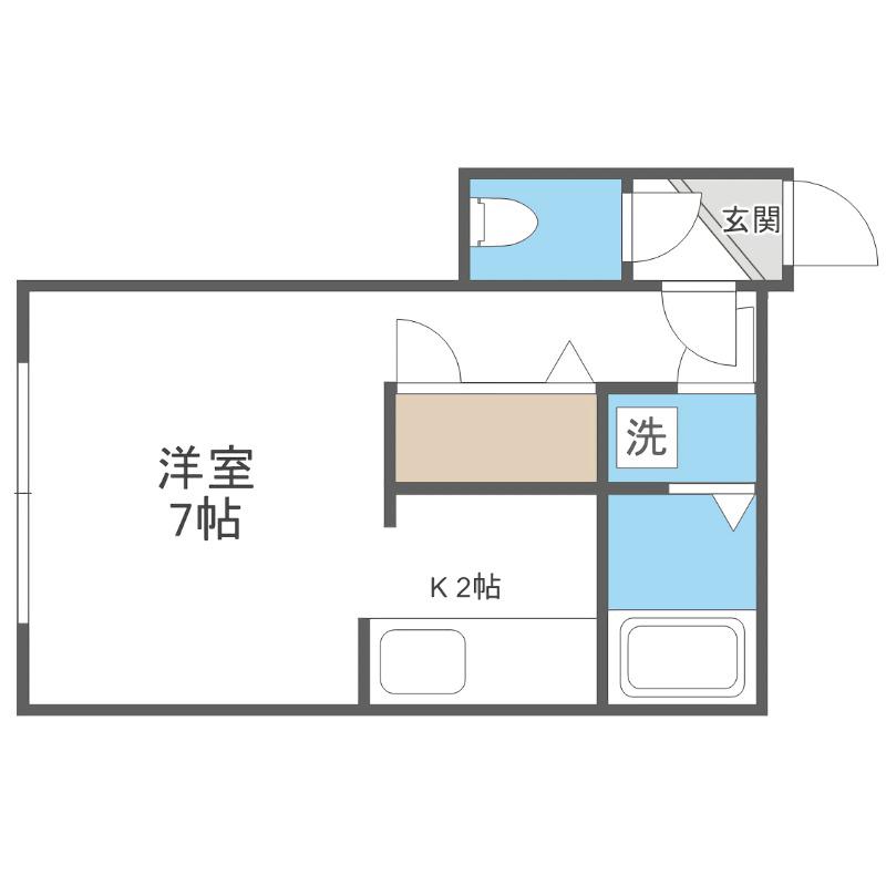 シャネル中井(1K/3階)の間取り写真