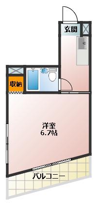 宝コーポII(1K/3階)の間取り写真