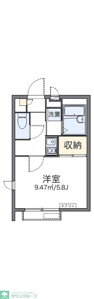 レオパレス羽根木(1K/2階)の間取り写真