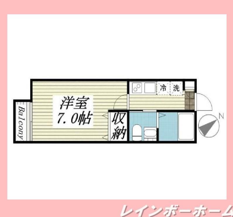 プランドール増尾台(1K/2階)の間取り写真