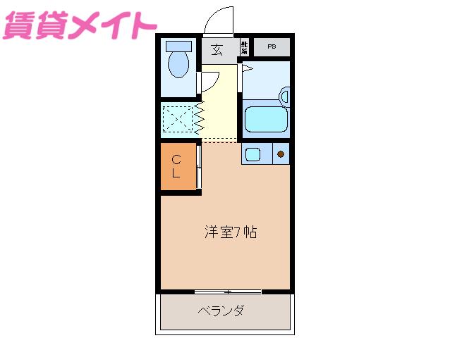 ラフレシール山城(ワンルーム/5階)の間取り写真