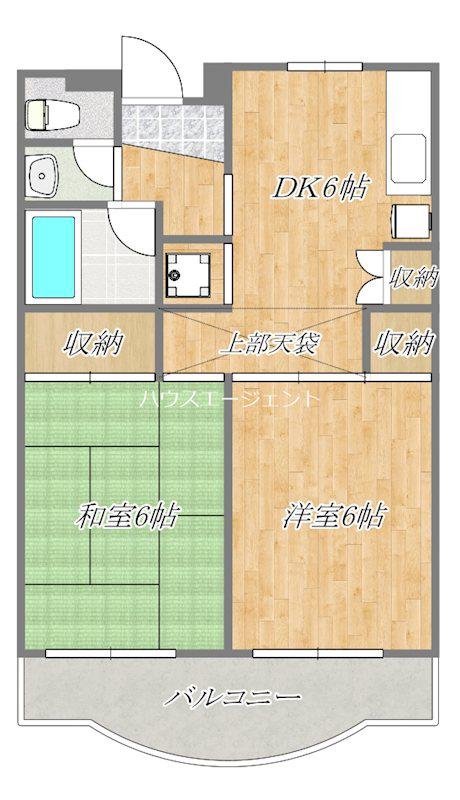 パークハイム西葛西(2DK/1階)の間取り写真