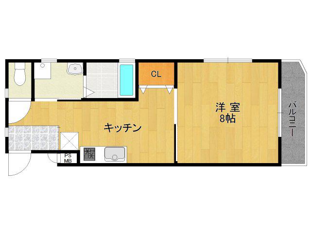 コンフォートM(1K/2階)の間取り写真