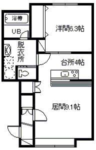 アルト28(1LDK/1階)の間取り写真