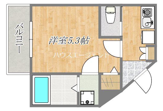 メルラス葛西(1K/1階)の間取り写真