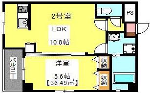 CREW HOUSE HIGASHIMATSUDO(1LDK/2階)の間取り写真
