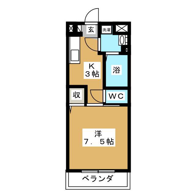 アーバンヒル(1K/1階)の間取り写真