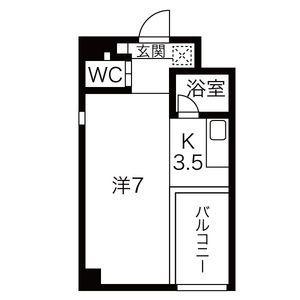 クレイタスパークIII(ワンルーム/3階)の間取り写真