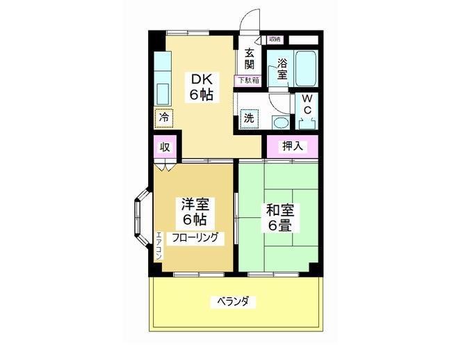 第3古谷ビル(2DK/2階)の間取り写真
