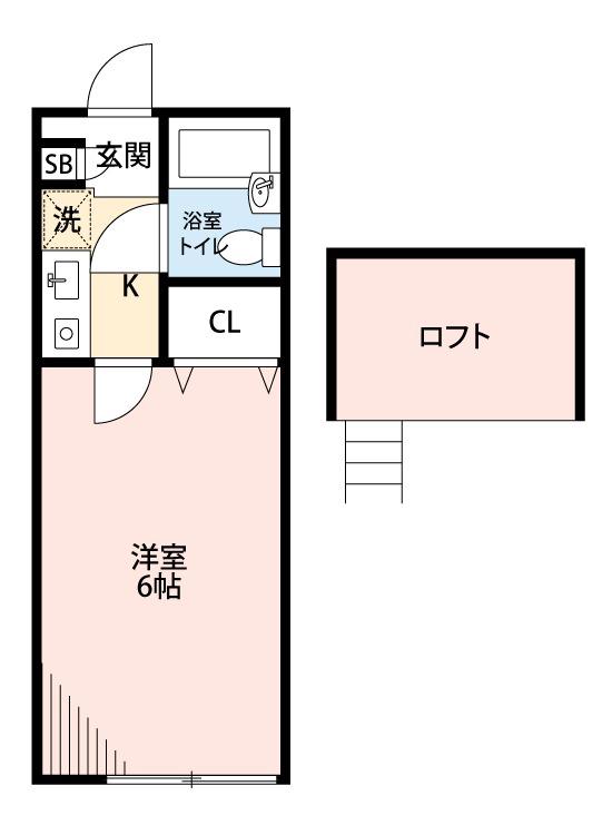 ライムライトM(1K/1階)の間取り写真