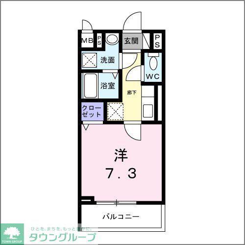 VENT FORETヴァンフ(1K/2階)の間取り写真