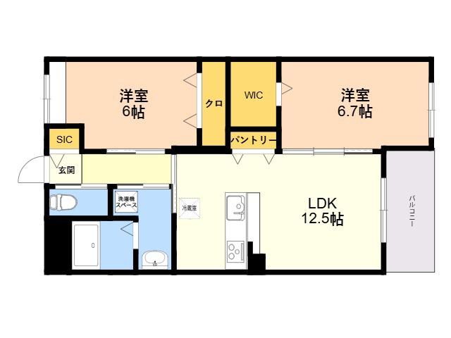 LA MAISON DU REVE (2LDK/5階)の間取り写真