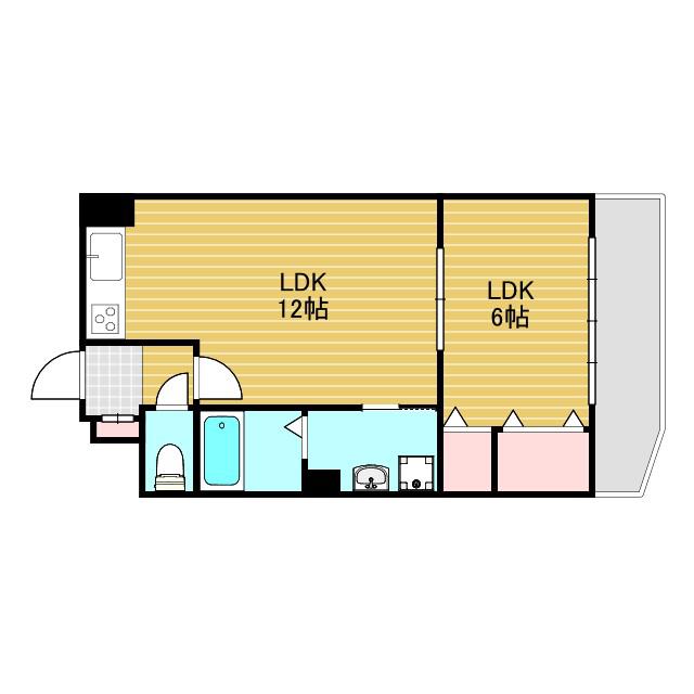 サンマンション新大阪(1LDK/6階)の間取り写真