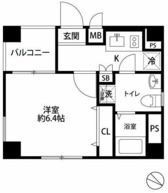 グランフォース亀戸(1K/8階)の間取り写真