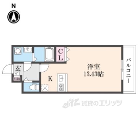 モンテレジデンス西陣(ワンルーム/3階)の間取り写真