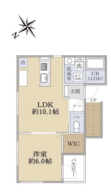 SOLIS RESIDENCE(1LDK/1階)の間取り写真