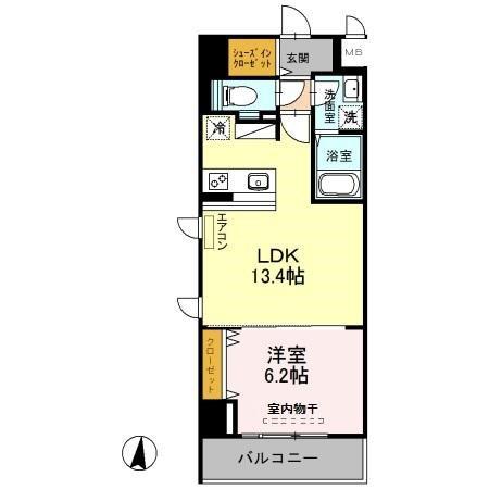 サニーコートトキワ(1LDK/4階)の間取り写真