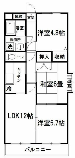 アーバンレジデンス(3LDK/2階)の間取り写真
