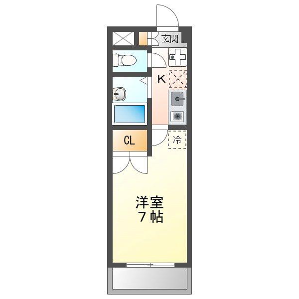 アイリスTAKEJI(1K/2階)の間取り写真