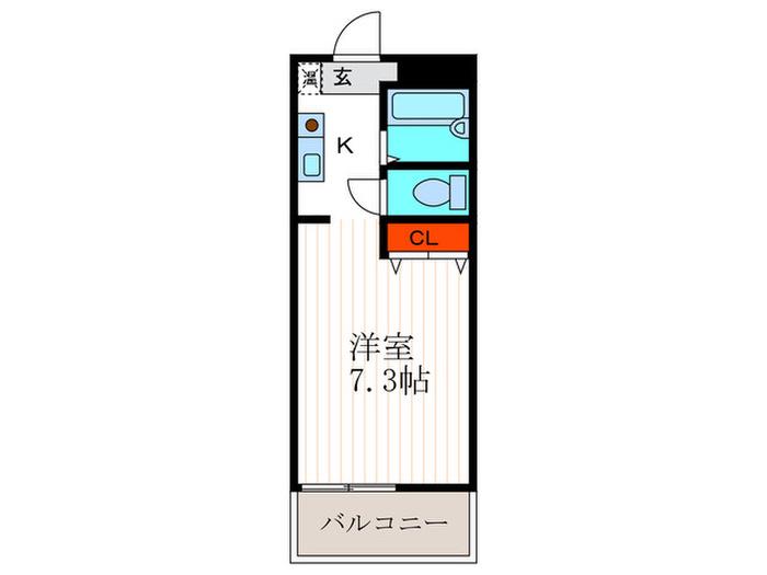 サーティフル新二条(1K/4階)の間取り写真
