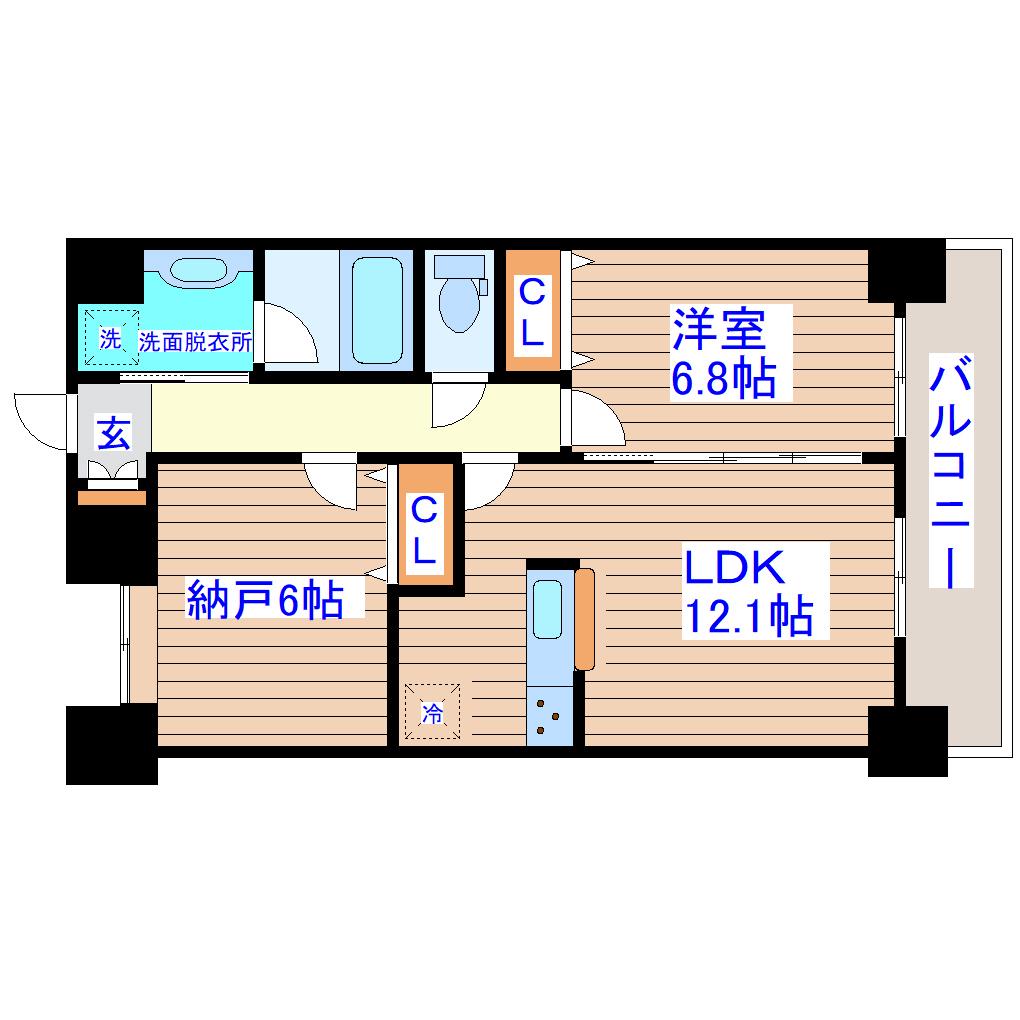 グレイスコート・アイエス(1SLDK/2階)の間取り写真