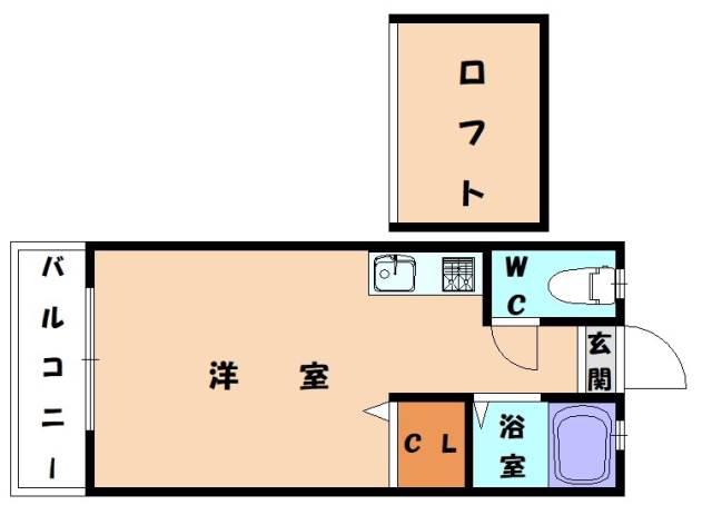 セーヌ和白東(ワンルーム/2階)の間取り写真