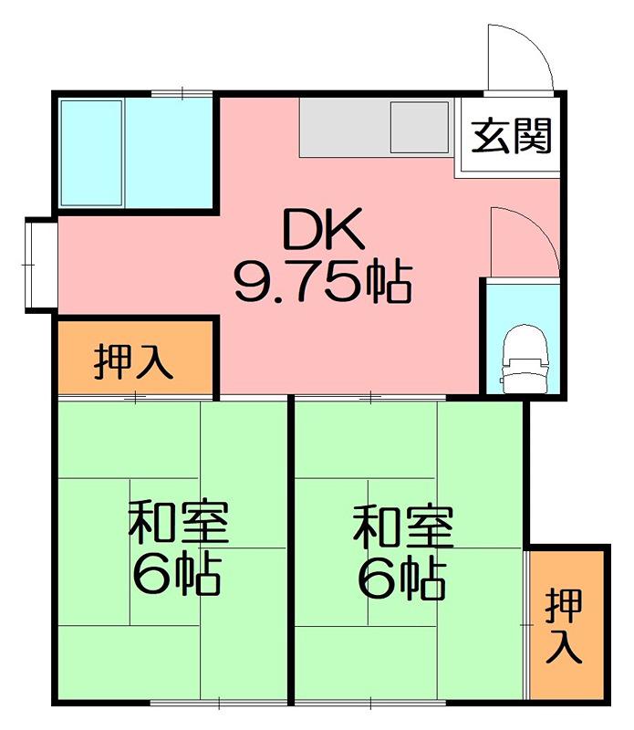 フラットSANO(2DK/2階)の間取り写真