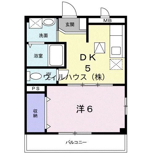 カーサ フィオーレ Ⅰ(1DK/3階)の間取り写真