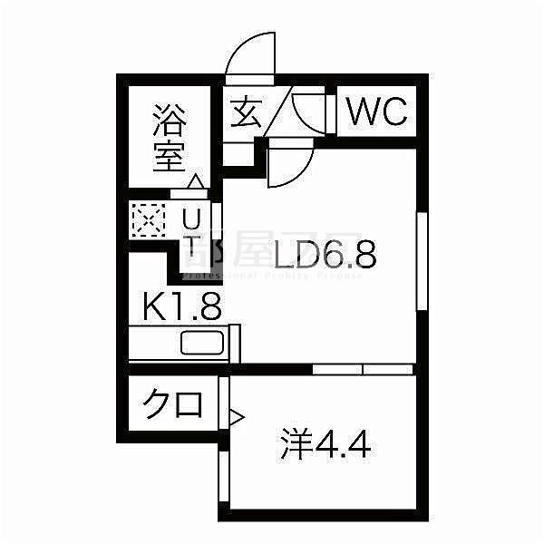 NEWS発寒(1LDK/3階)の間取り写真