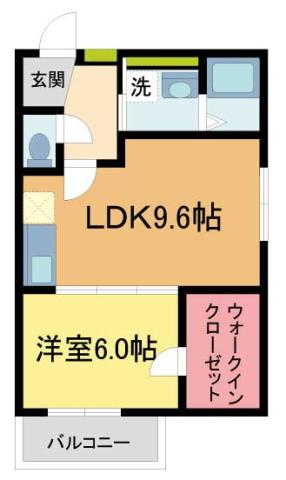 フジパレス津門中央公園I番館(1LDK/2階)の間取り写真