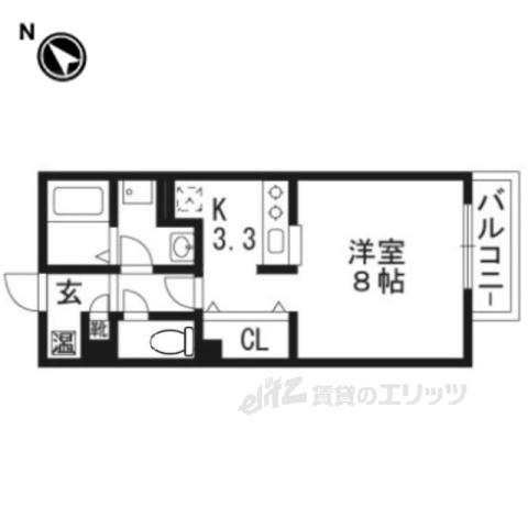 ハイツエイト4(ワンルーム/2階)の間取り写真